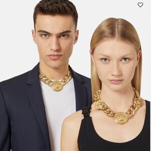 Versace Gold Medusa Icon Necklace Unisex